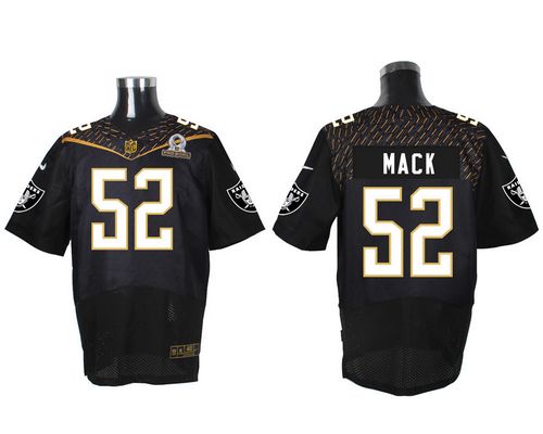 Nike Raiders #52 Khalil Mack Black 2016 Pro Bowl Men's Stitched NFL Elite Jersey - Click Image to Close